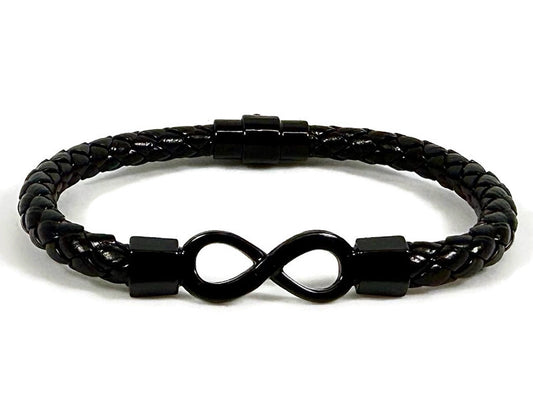 Infinity Leather Bracelet with Magnetic Clasp