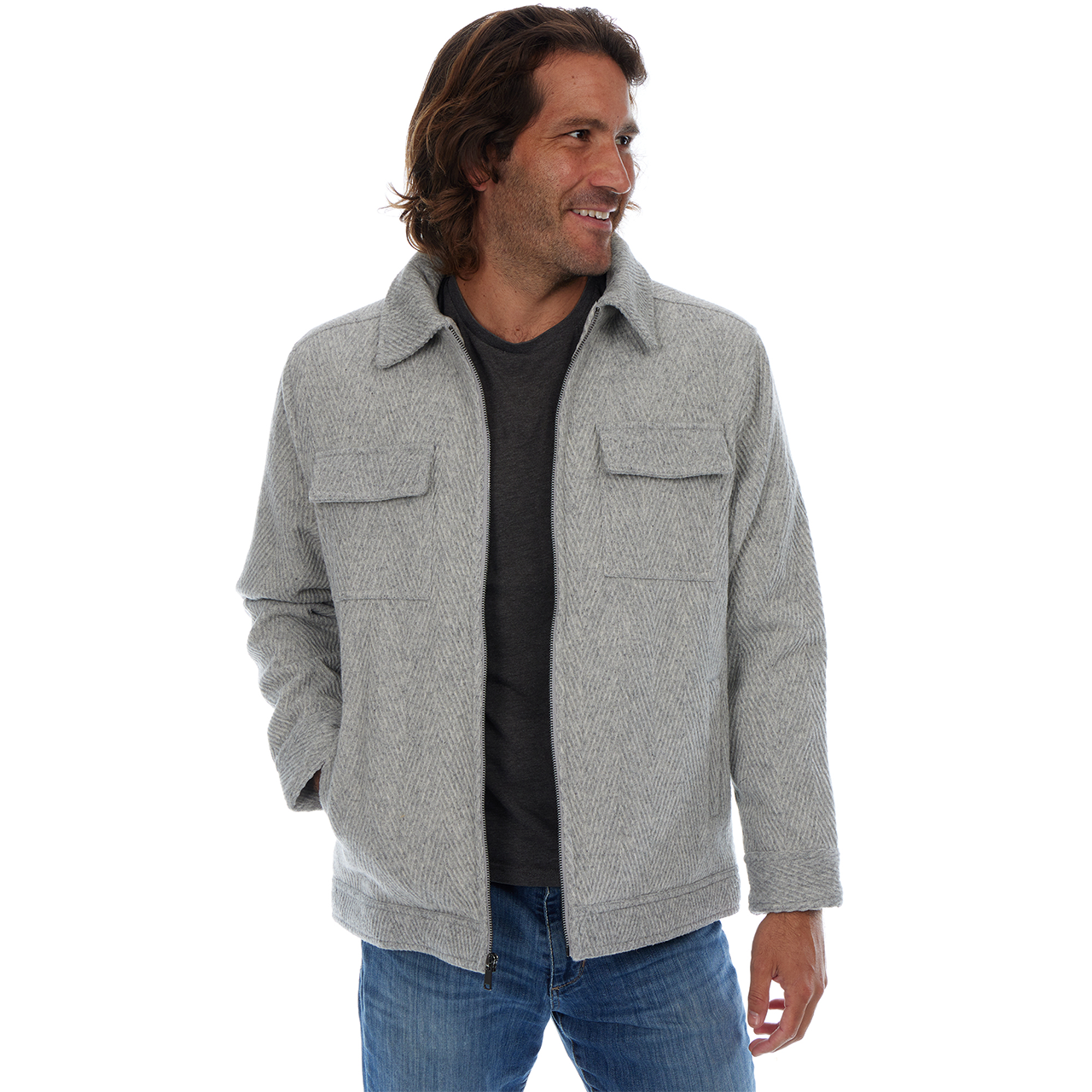Kane Textured Zip Up Jacket