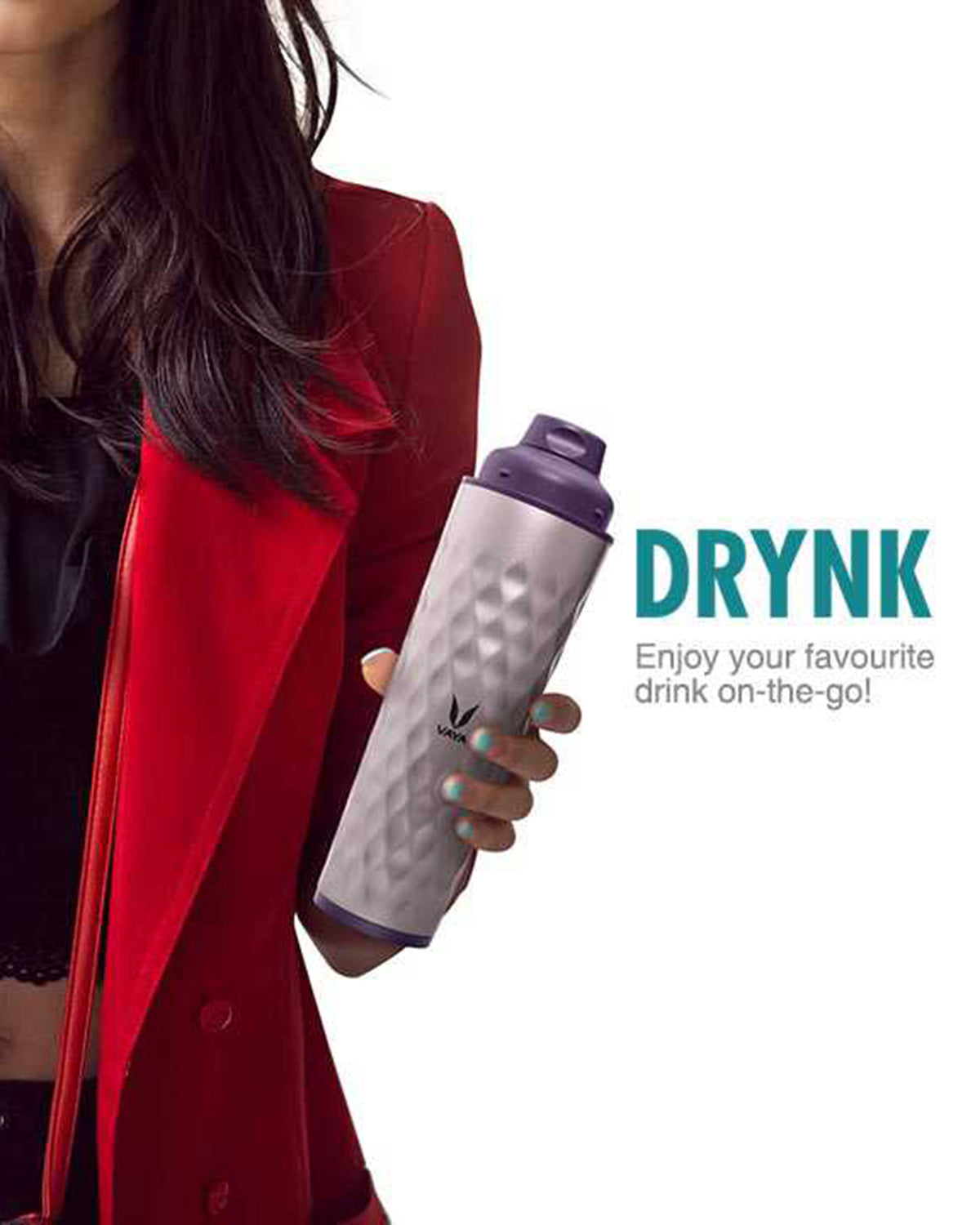 Vaya Drynk - 11.8 fl.oz - Purple - with Gulper Lid + 2 Cups