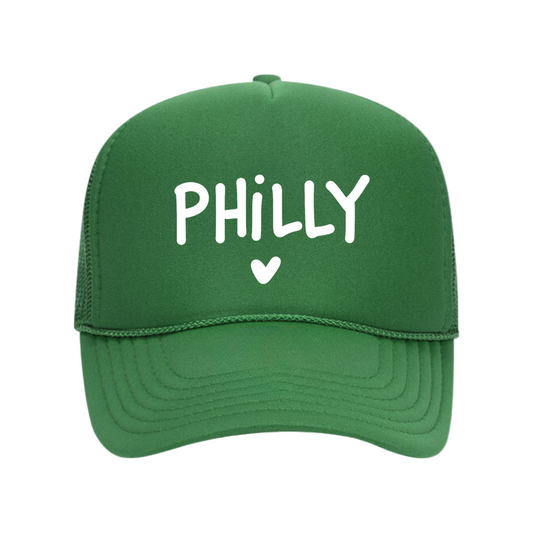 I LOVE PHILLY ♡ printed trucker hat