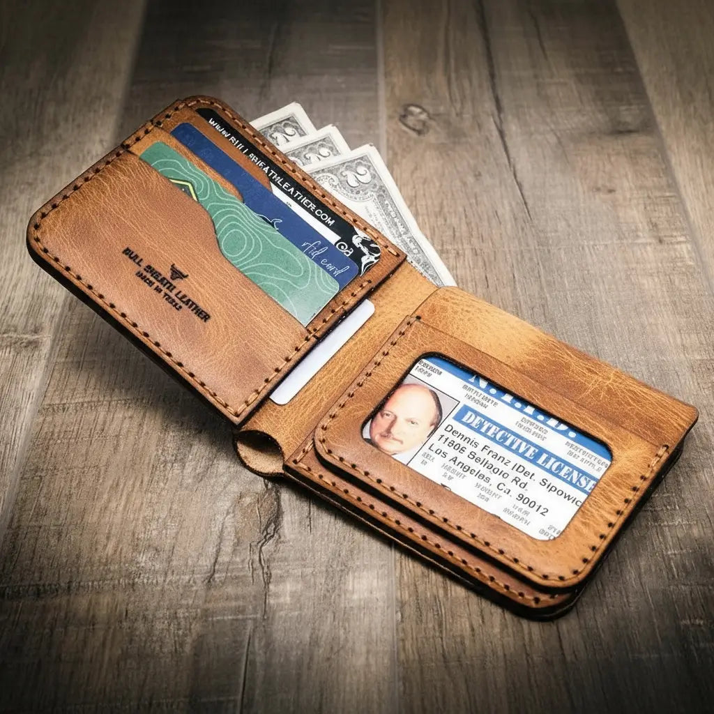 Badge Bifold Wallet - Saddle Tan