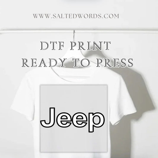 Jeep white and black prints DTF print