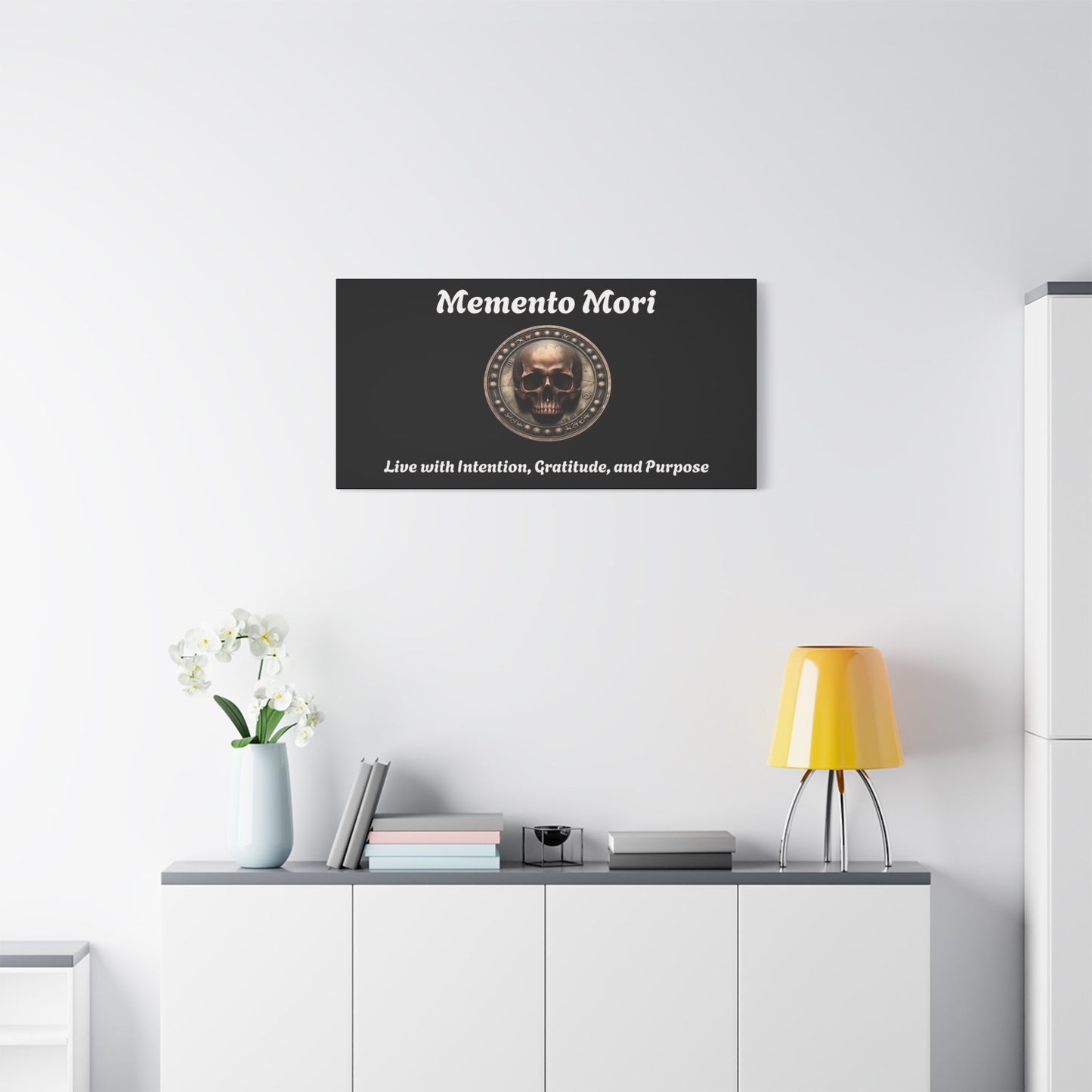 "Memento Mori" Matte Canvas - Inspirational Wall Art -"Live with Intention, Gratitude, and Purpose"