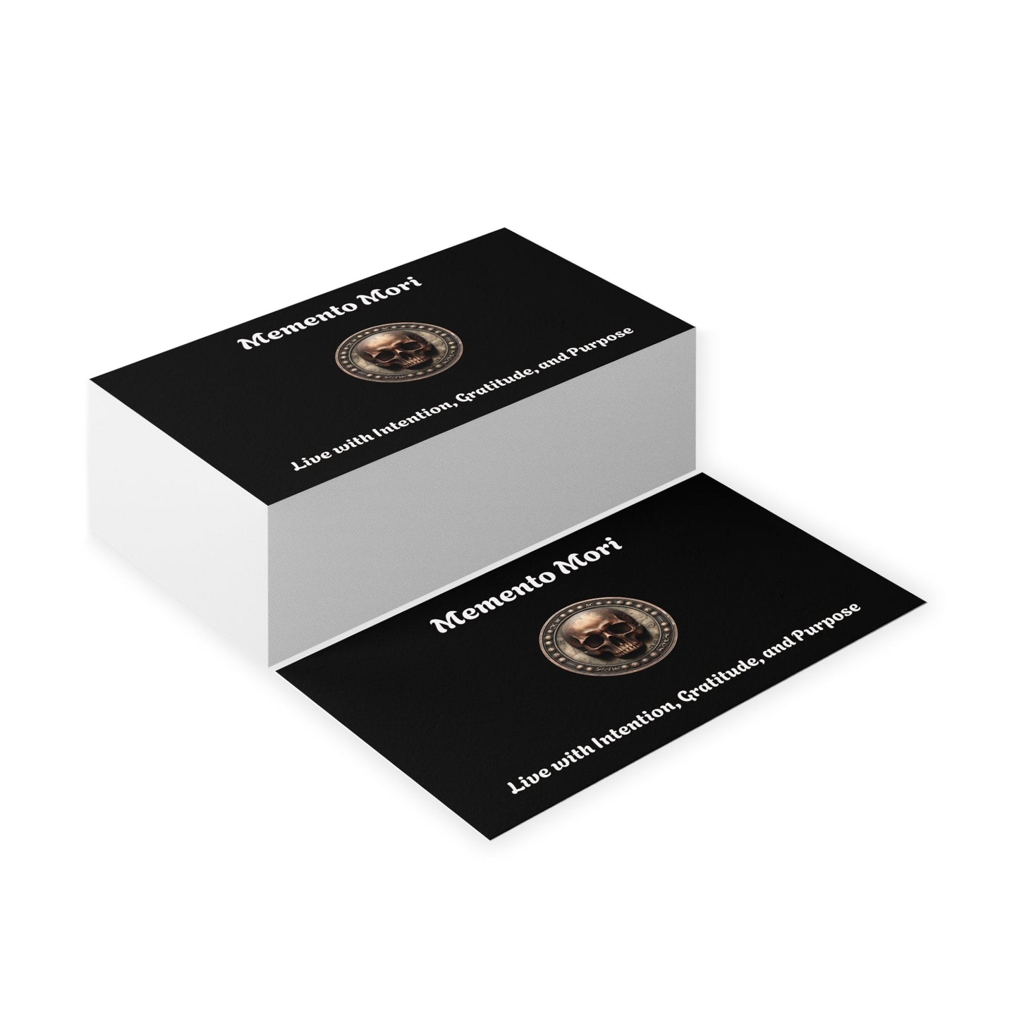 "Memento Mori" Business Cards - "Live with Intention, Gratitude, and Purpose"