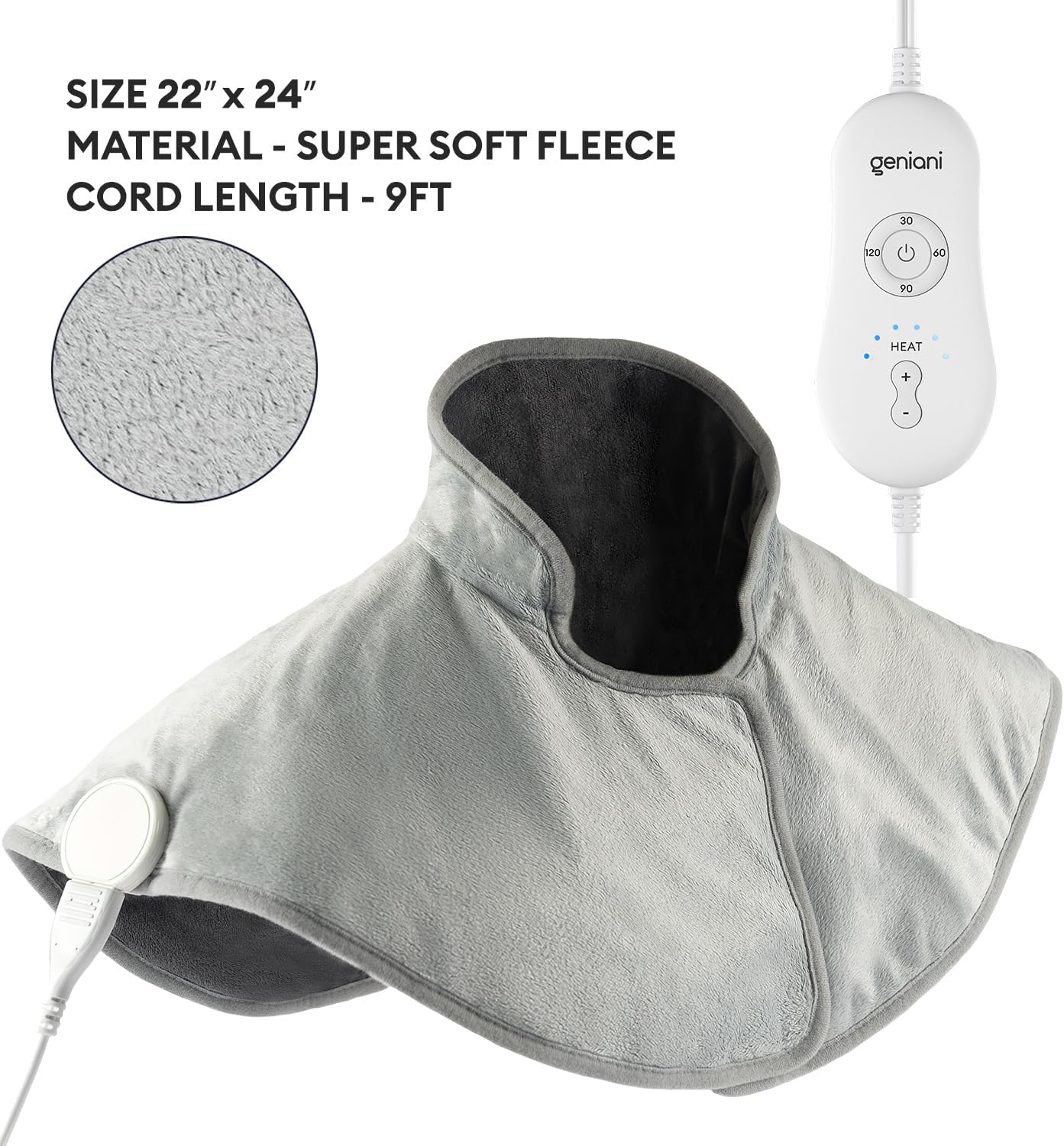 Neck & Shoulders Heating Wrap Lava, Mist Gray
