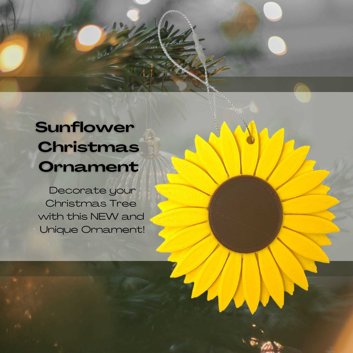 Sunflower Flower Christmas Ornament - Perfect for Decorating your Christmas Tree - Decorative Holiday Ornament - Made in The USA