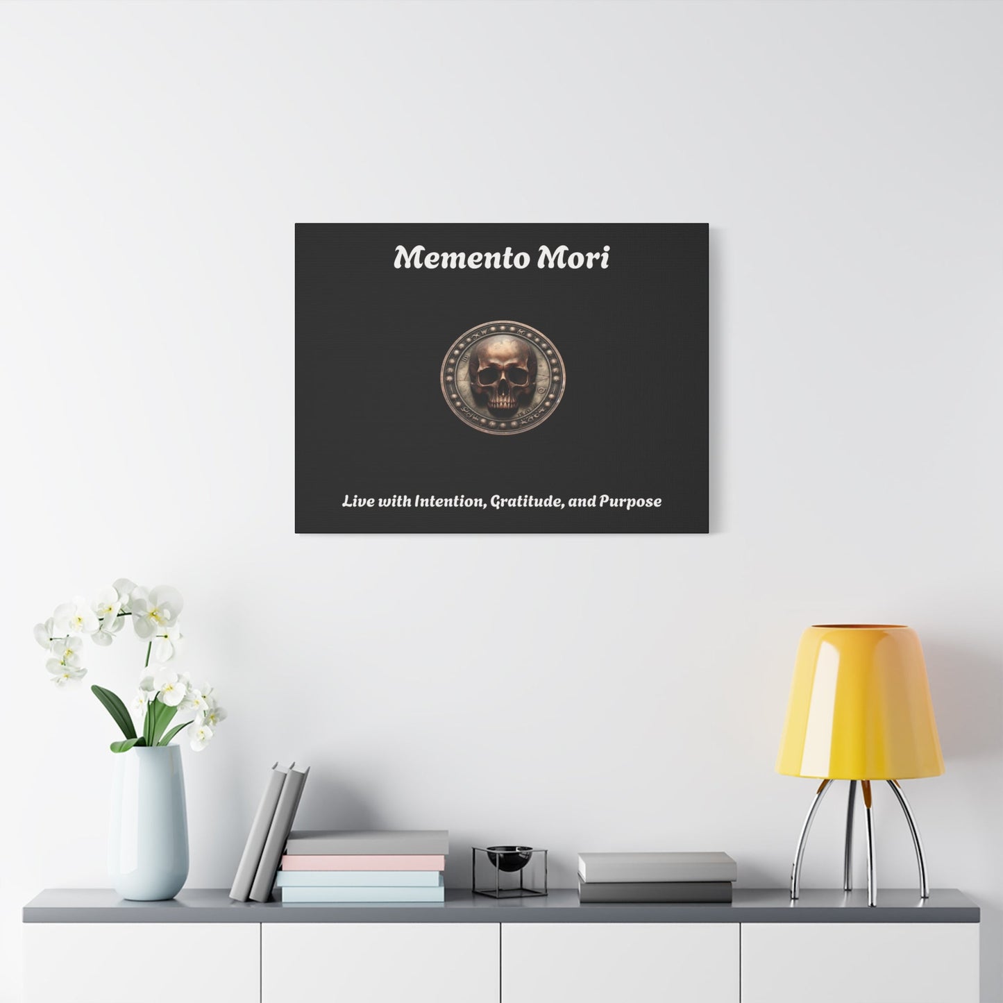 "Memento Mori" Matte Canvas - Inspirational Wall Art -"Live with Intention, Gratitude, and Purpose"
