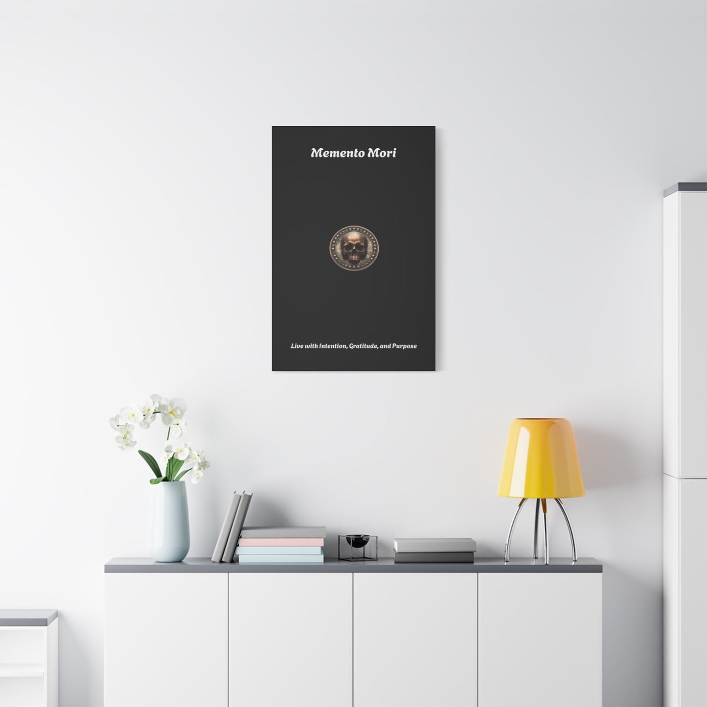 "Memento Mori" Matte Canvas - Inspirational Wall Art -"Live with Intention, Gratitude, and Purpose"