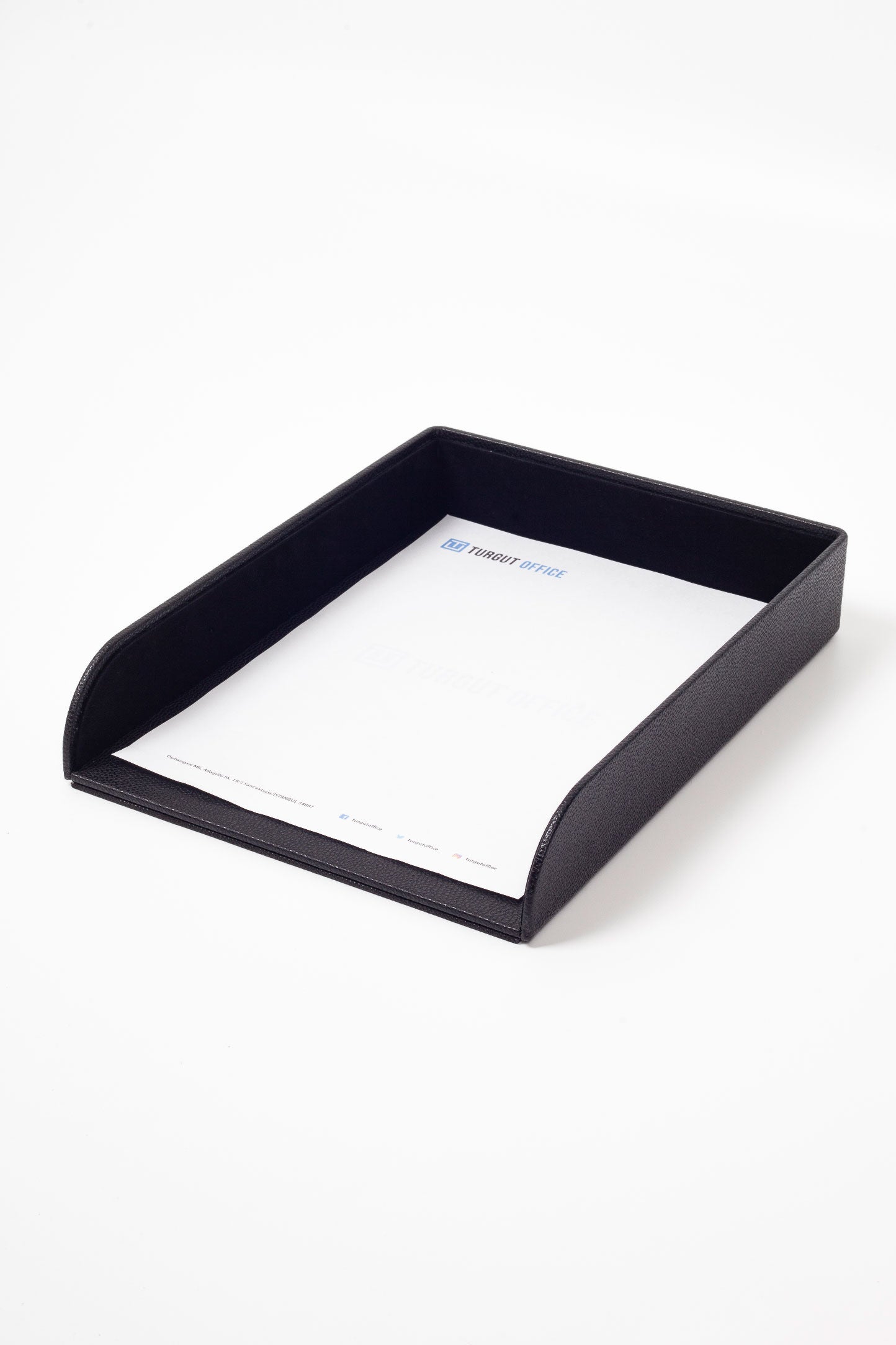 Felix Leather Document Rack Black