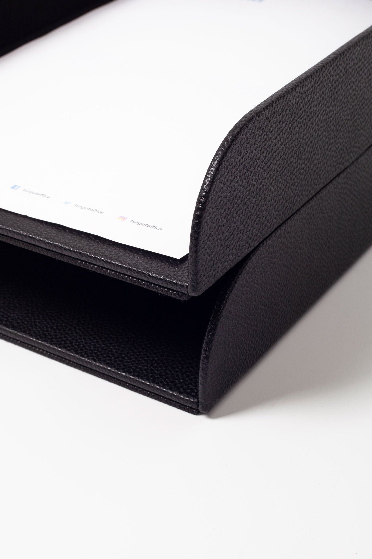 Felix Leather Document Rack Black Double