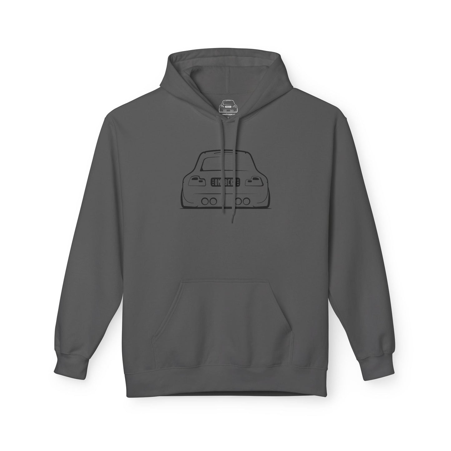 OMGBCKY Black Coupe Silhouette Hoodie - Unisex Gildan Classic Softstyle Fleece Drawstring Hoodie