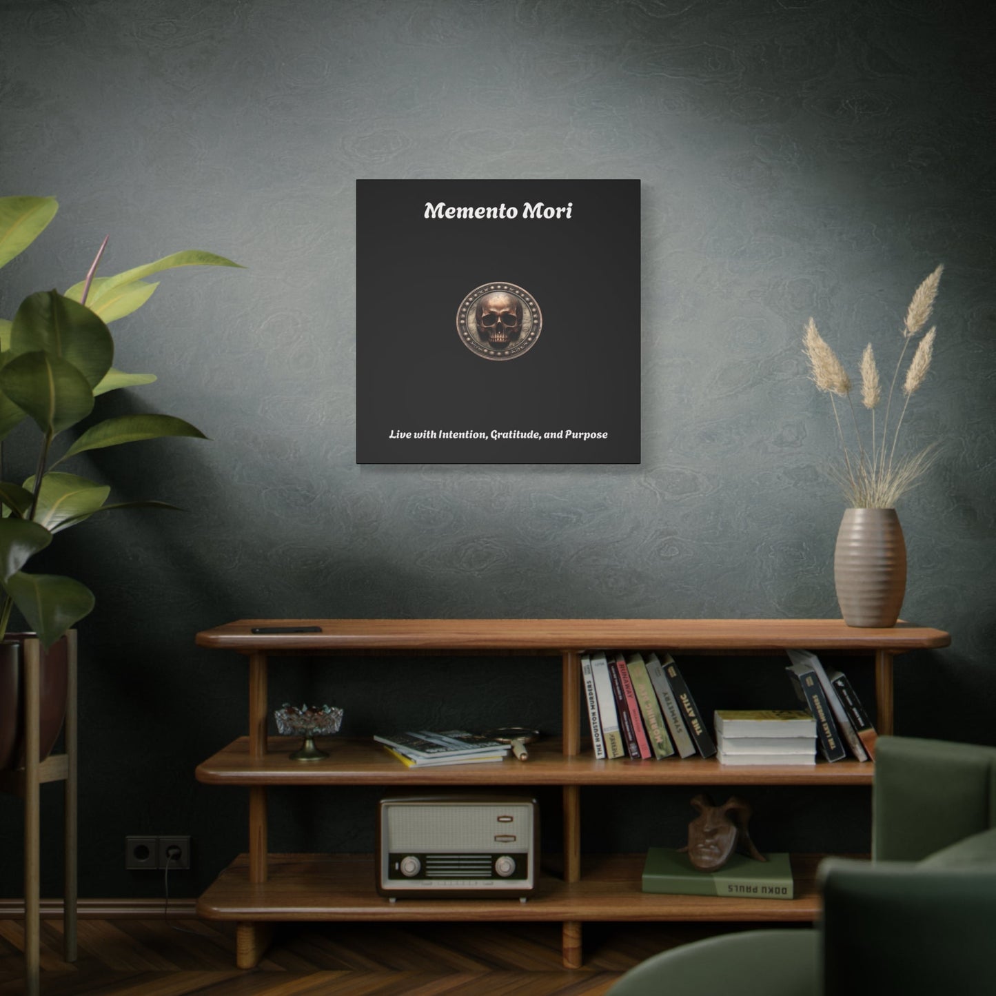 "Memento Mori" Matte Canvas - Inspirational Wall Art -"Live with Intention, Gratitude, and Purpose"