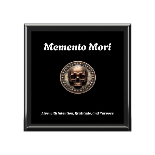 "Memento Mori" Jewelry Box for Intentional Living - "Live with Intention, Gratitude, and Purpose"