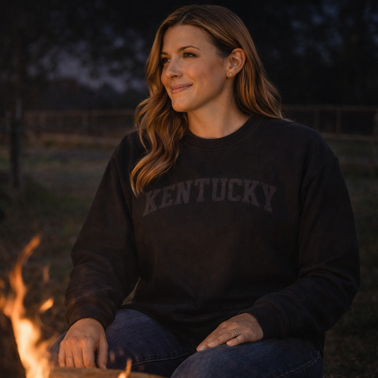 Kentucky Block Letter Sweatshirt | Bold Black Text | Vintage Fleece