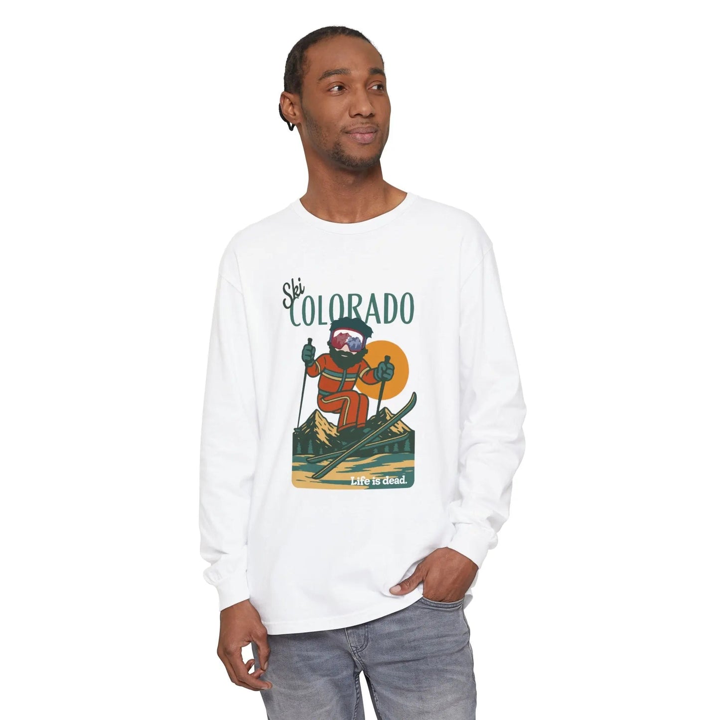 Ski Colorado - Life is dead.® Mountain Collection Garment-Dyed Long Sleeve T-Shirt
