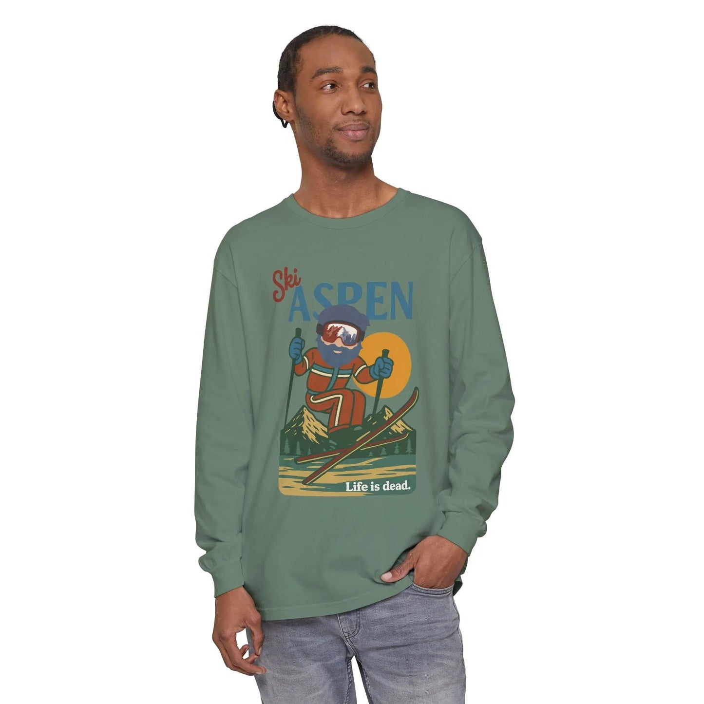 Ski Aspen - Life is dead.® Mountain Collection Garment-Dyed Long Sleeve T-Shirt