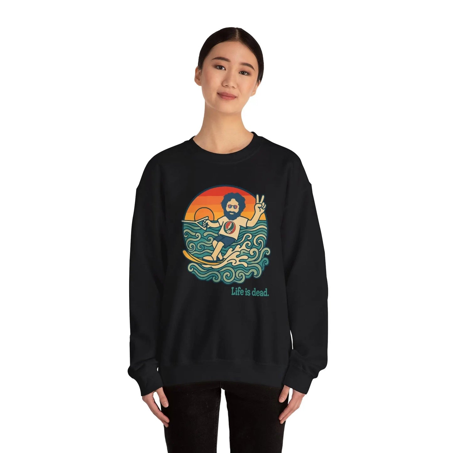 Waterskiin' Jerry Life is dead.® Crewneck | Grateful Dead