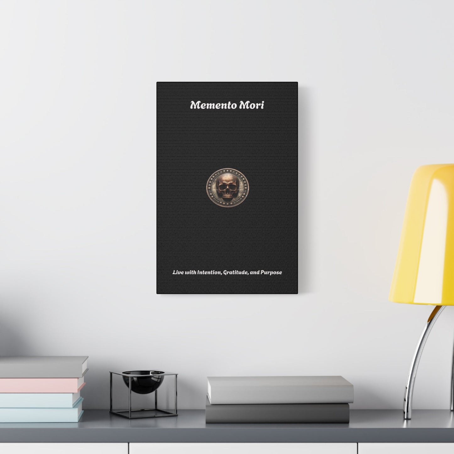 "Memento Mori" Matte Canvas - Inspirational Wall Art -"Live with Intention, Gratitude, and Purpose"