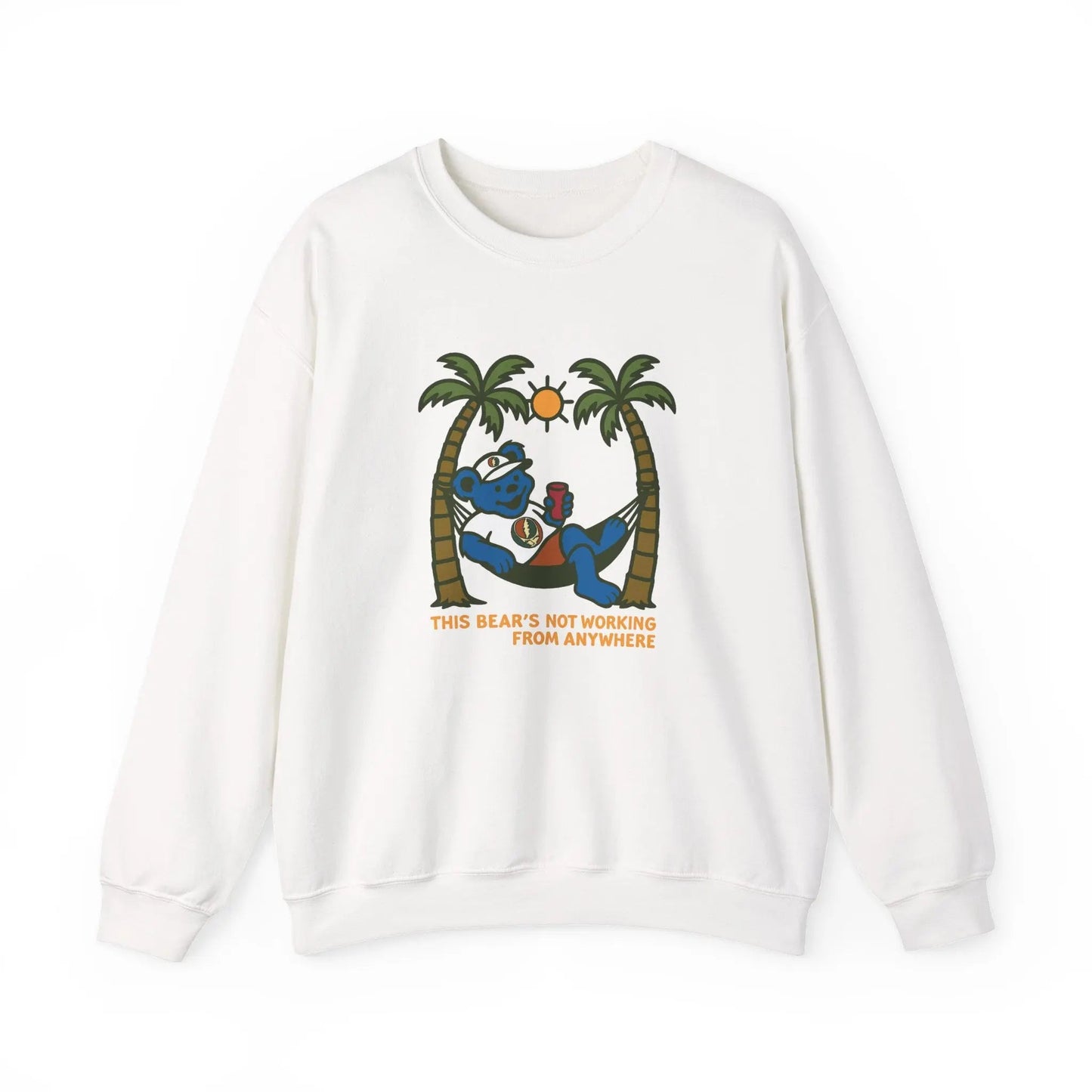 This Bear's Not Workin' From Anywhere | Life is dead.® Crewneck | Grateful Dead