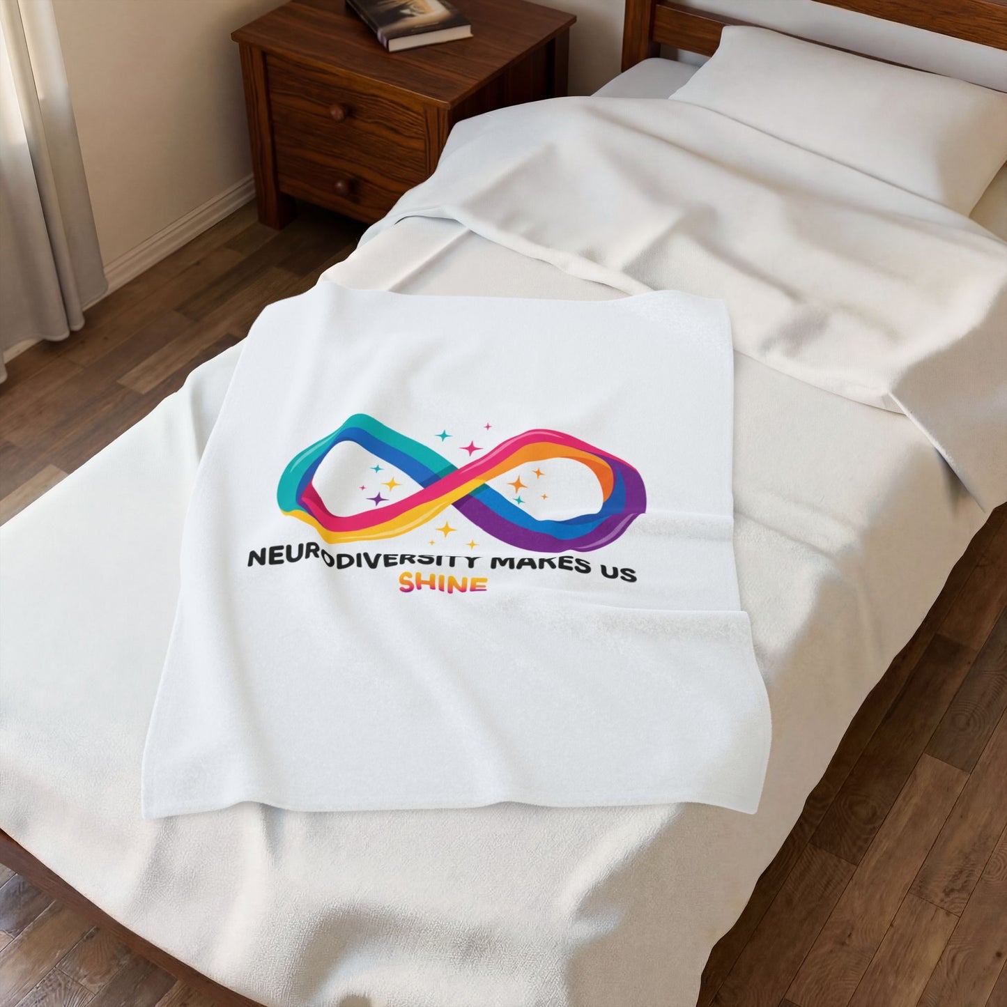 Neurodiversity Makes Us Shine Velveteen Blanket | Autism Acceptance, Autistic Pride