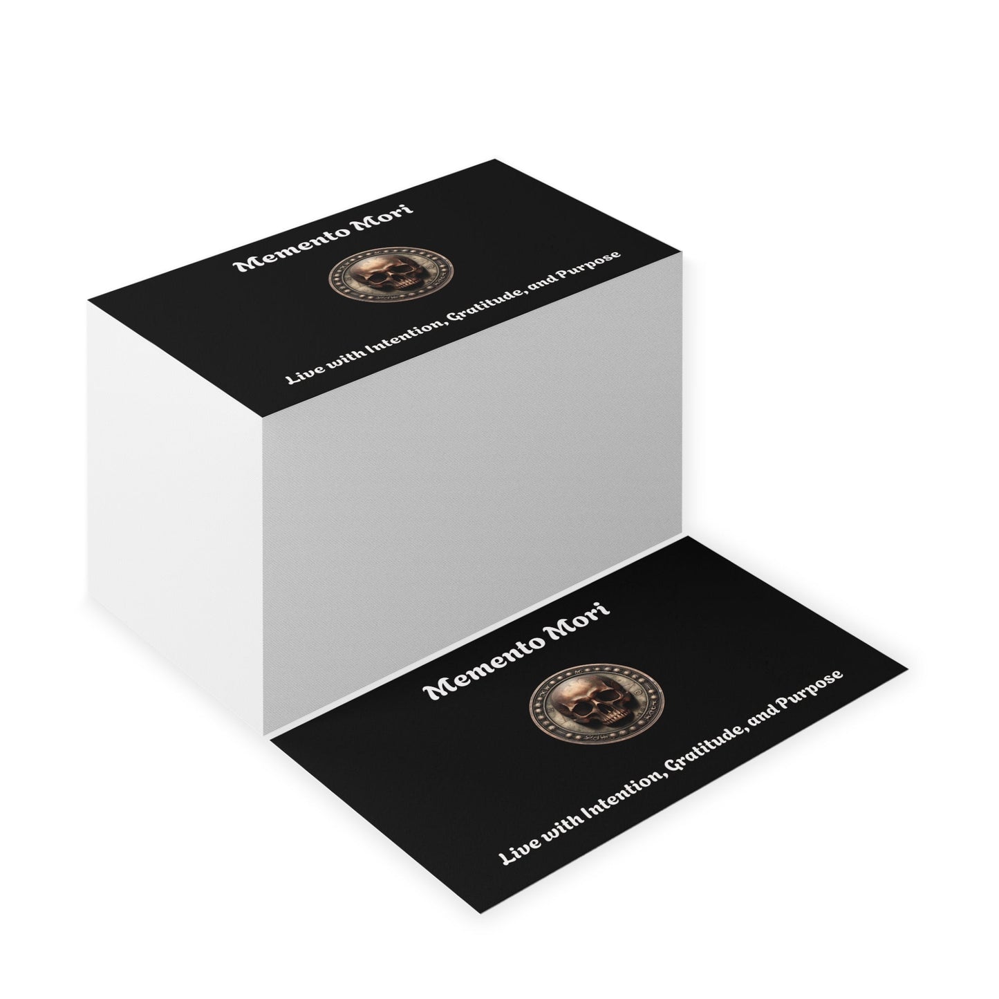 "Memento Mori" Business Cards - "Live with Intention, Gratitude, and Purpose"
