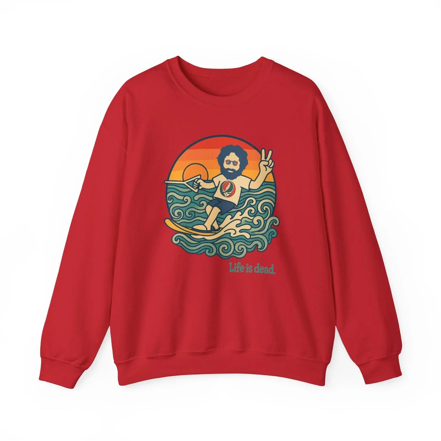 Waterskiin' Jerry Life is dead.® Crewneck | Grateful Dead