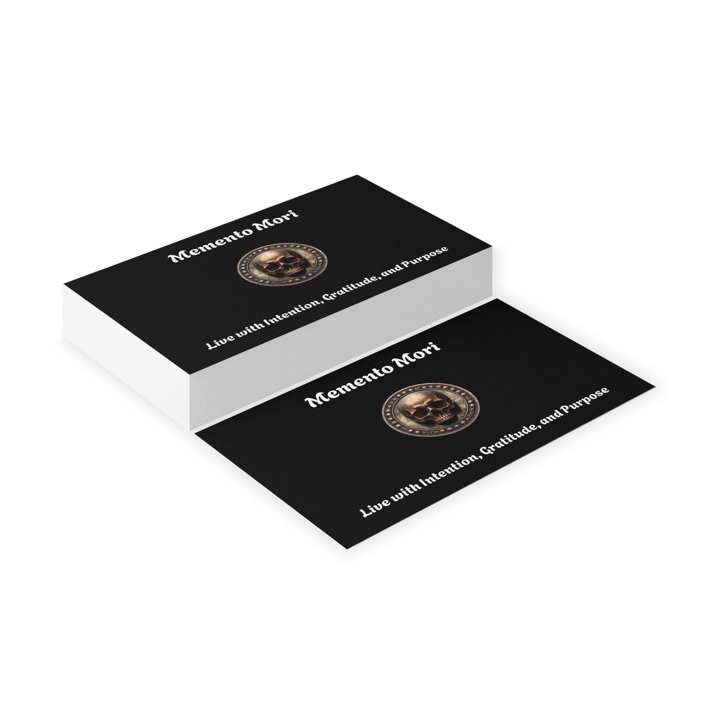 "Memento Mori" Business Cards - "Live with Intention, Gratitude, and Purpose"
