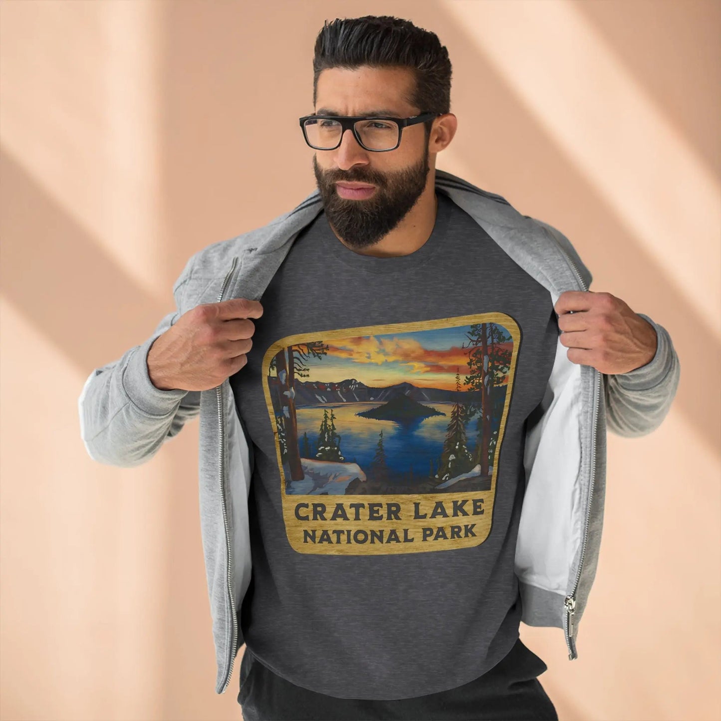 Crater Lake National Park Crewneck Sweatshirt Wood Sign