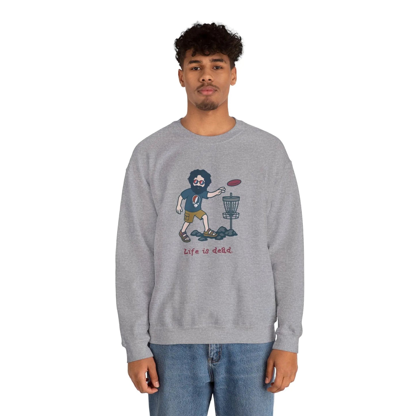 Disc Golfin' Jerry | Life is dead.® Crewneck | Grateful Dead