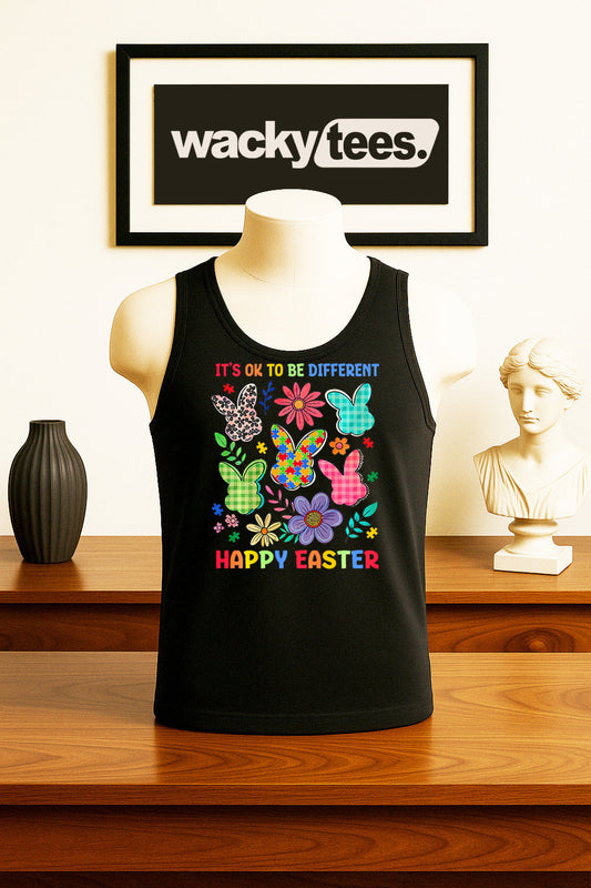Its Okay to be Different Happy Easter Autism Awareness Graphic Tee Shirt