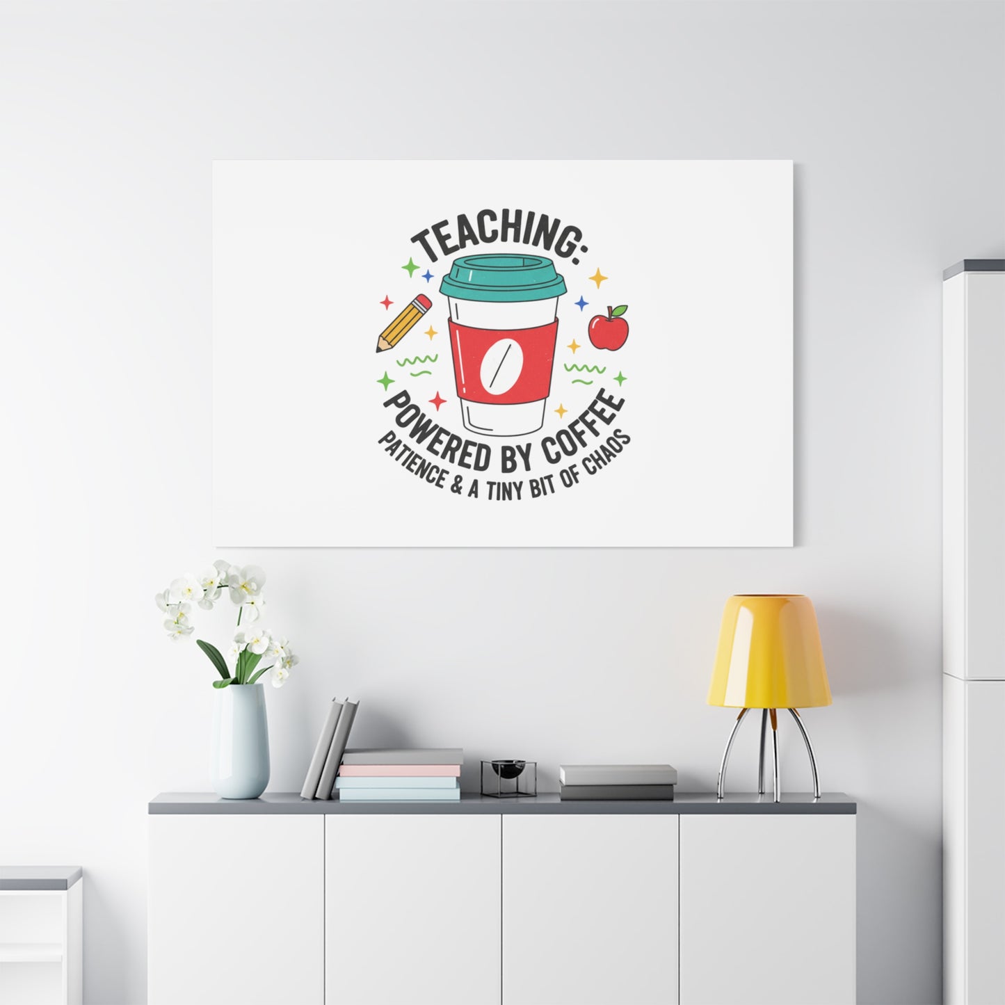 Teaching Powered by Coffee Canvas, Teacher Appreciation Gifts | Teacher Life, Classroom Humor