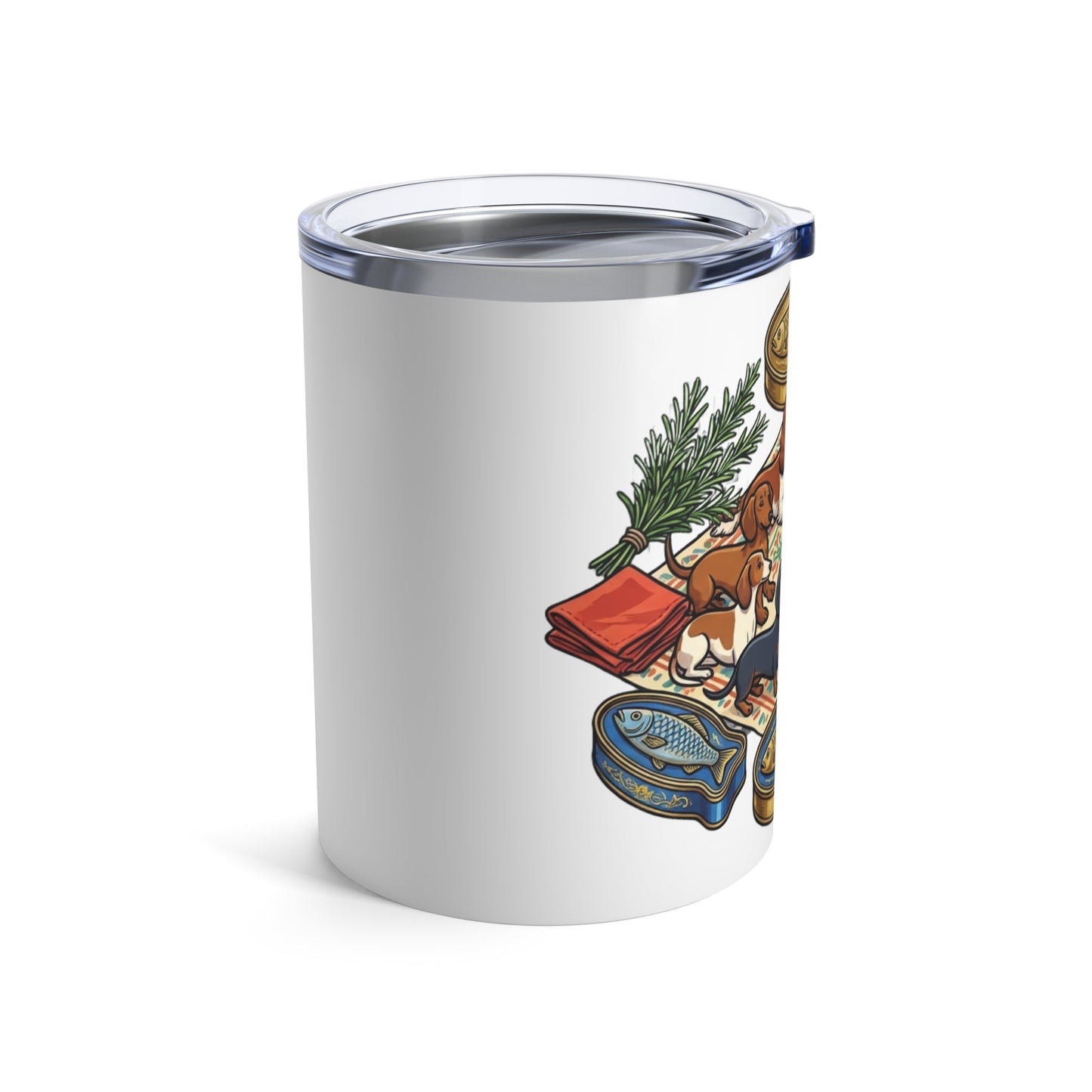 Tinned Fish Pups - The Golden Trio 12oz Short Tumbler