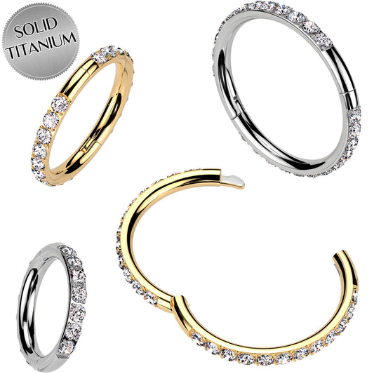 Implant Grade Titanium Forward CZ Double Sided Hoop Segment Ring