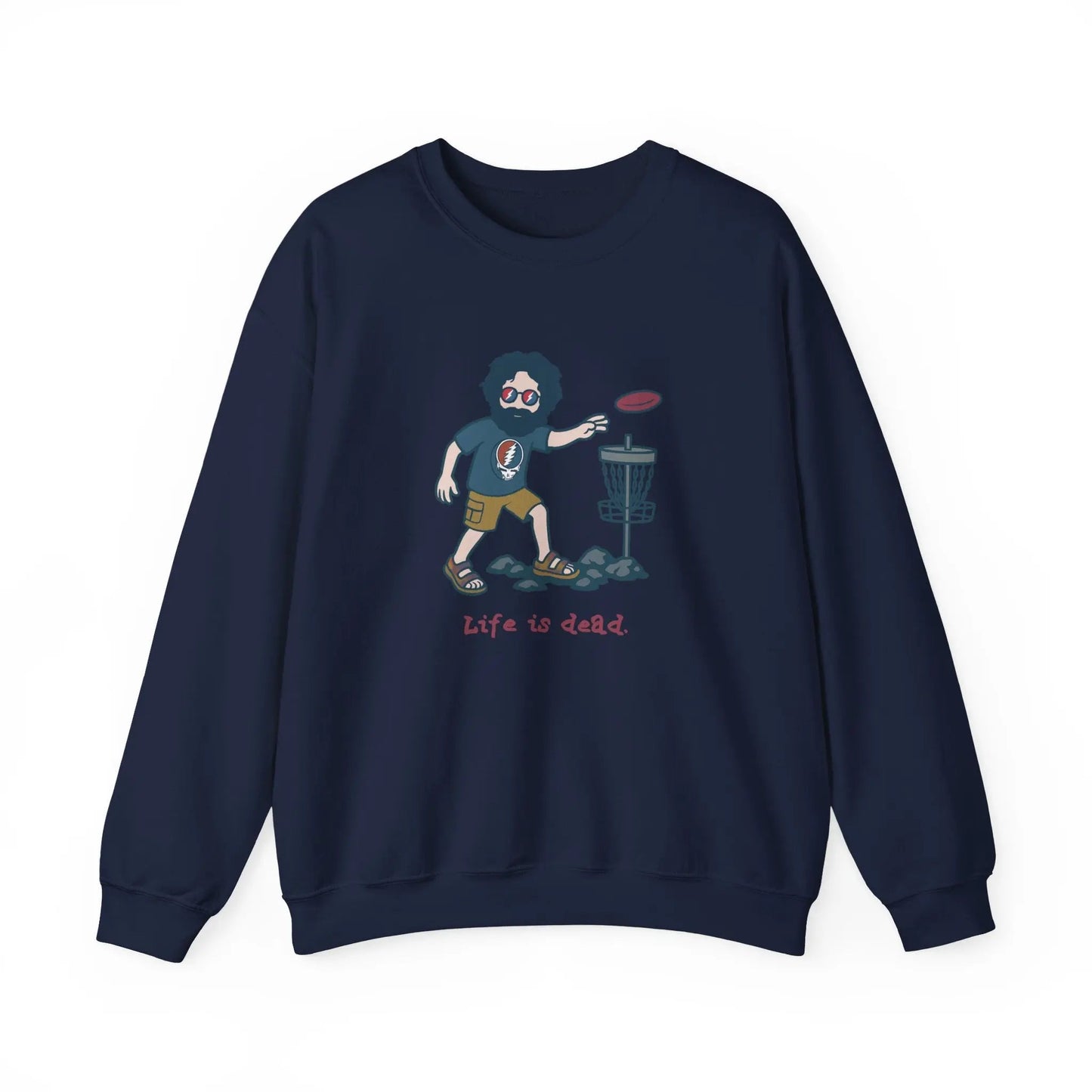 Disc Golfin' Jerry | Life is dead.® Crewneck | Grateful Dead