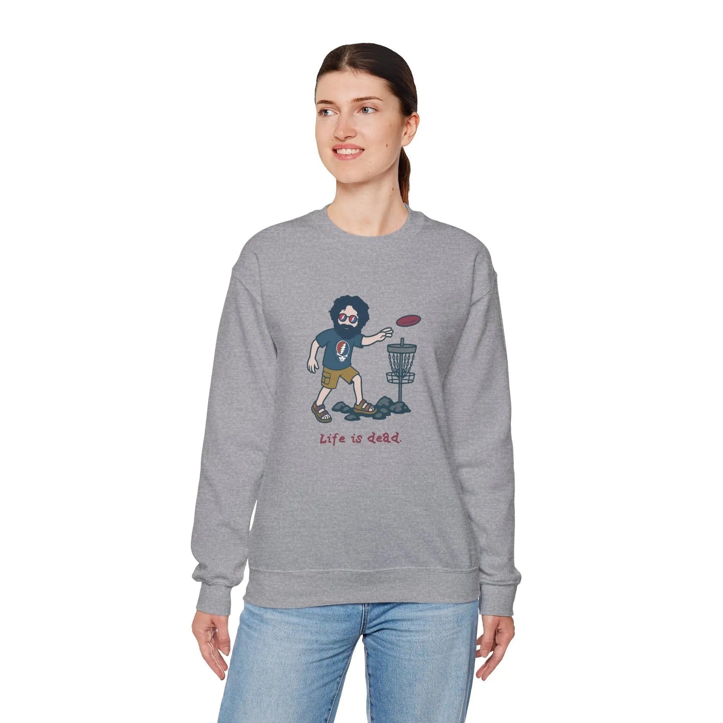 Disc Golfin' Jerry | Life is dead.® Crewneck | Grateful Dead
