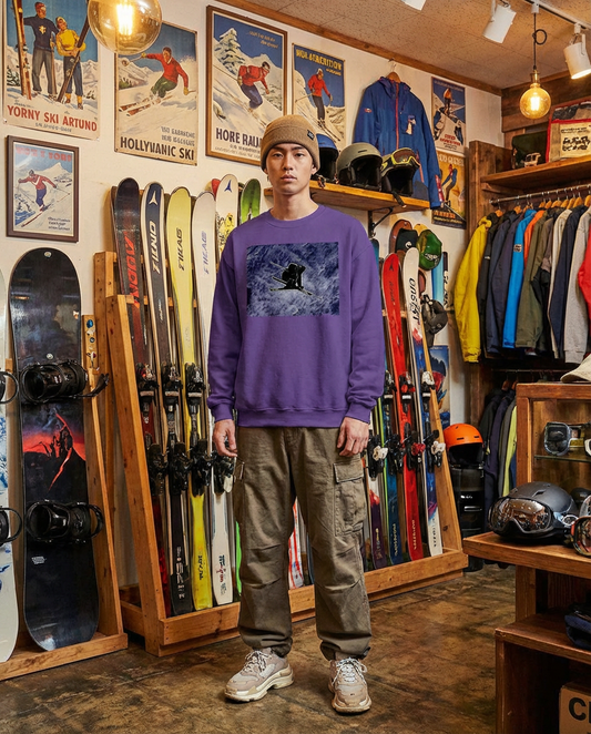 Big Air Skier Graphic, Volkl skier, Moss Apparel, Unisex Crewneck Sweater