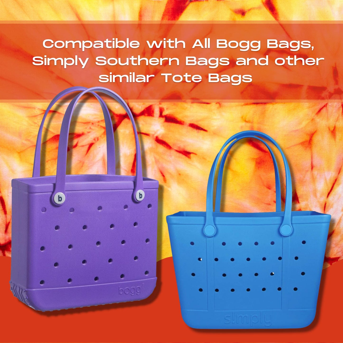 Boglets PREMIUM - Wallet Holder Accessories - Premium Collection - Compatible with Bogg Bag, Simply Southern & other Tote Bags - Decorative Accessories & Organizers - Made in USA - [Orange]