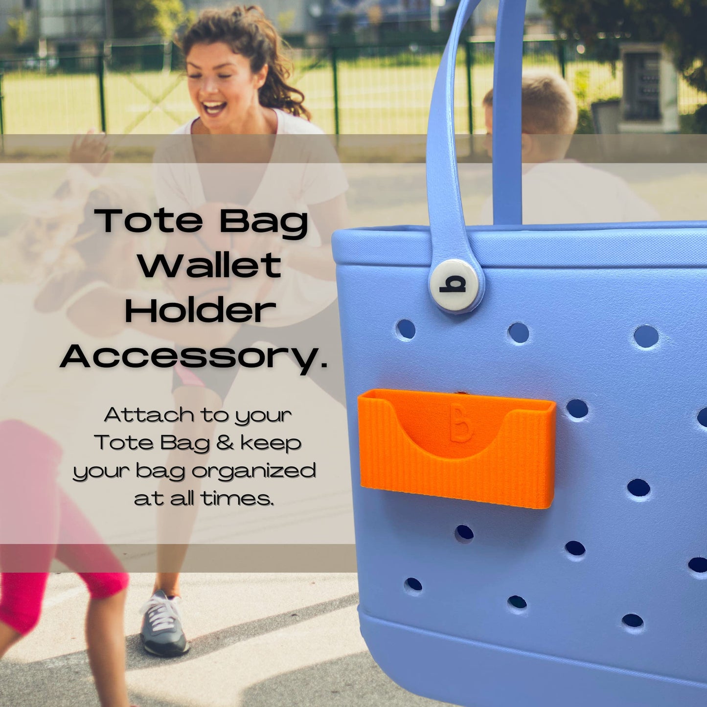 Boglets PREMIUM - Wallet Holder Accessories - Premium Collection - Compatible with Bogg Bag, Simply Southern & other Tote Bags - Decorative Accessories & Organizers - Made in USA - [Orange]