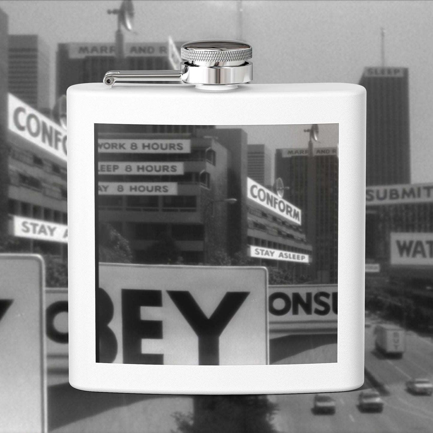 Rebellious Stainless Steel Flask - 6 oz - "They Live"