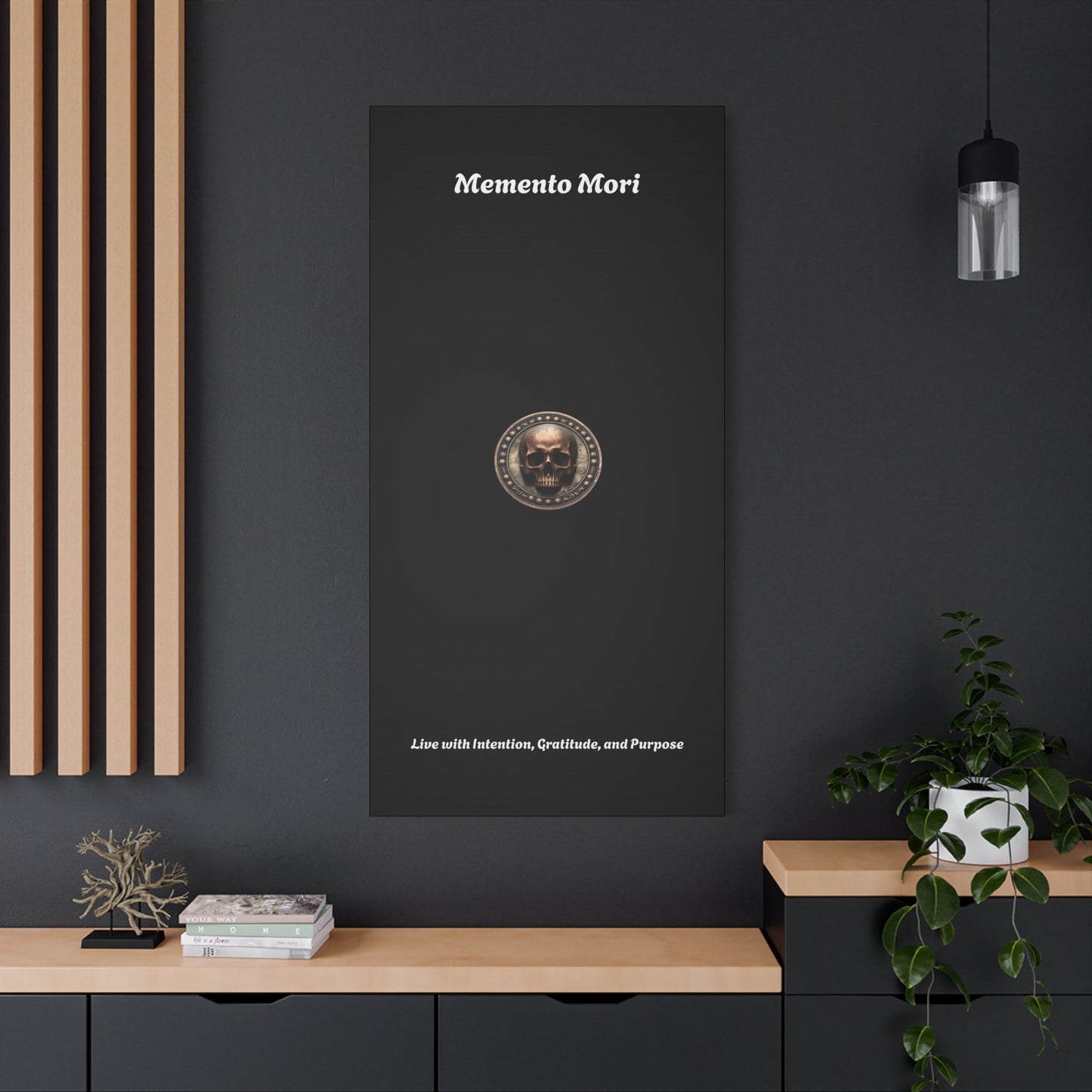 "Memento Mori" Matte Canvas - Inspirational Wall Art -"Live with Intention, Gratitude, and Purpose"