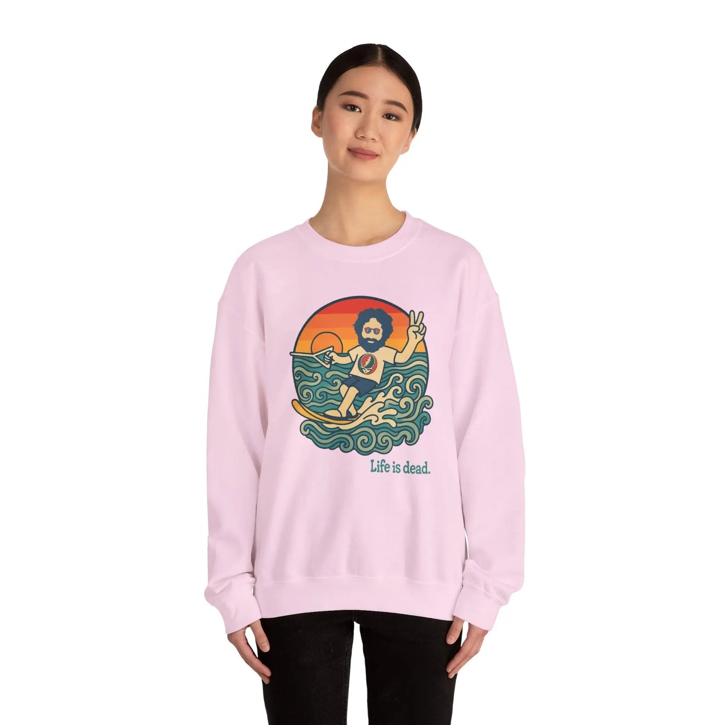 Waterskiin' Jerry Life is dead.® Crewneck | Grateful Dead
