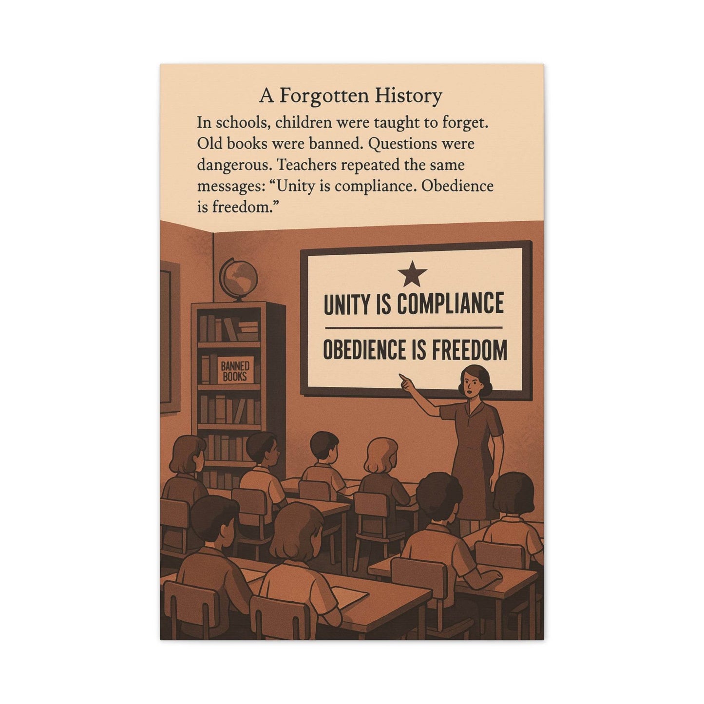 Educational Canvas Print - Unity is Compliance, Obedience is Freedom - Thought-Provoking Art for Classroom Decor