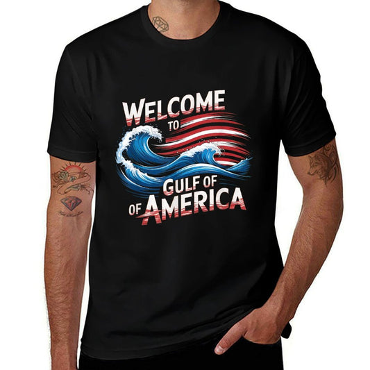 Gulf Of USA America Gift Men Women Flag Beach Breathable T-Shirt