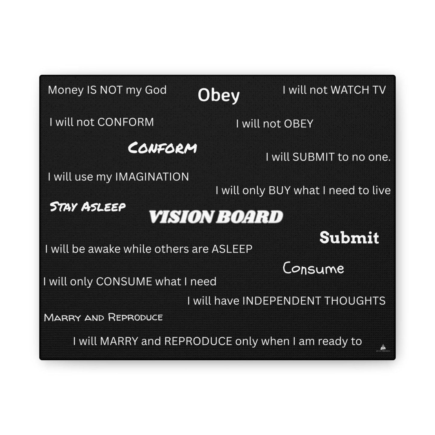 Vision Board Canvas Art - Motivational Wall Decor for Dreamers