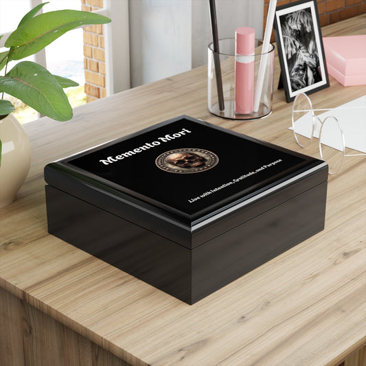 "Memento Mori" Jewelry Box for Intentional Living - "Live with Intention, Gratitude, and Purpose"