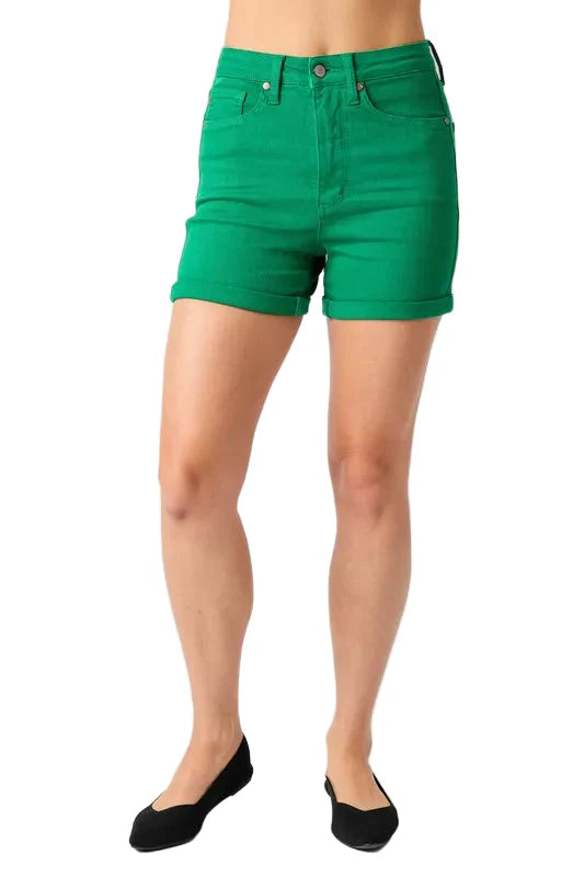 Judy Blue Full Size Tummy Control Garment Dyed Denim Shorts