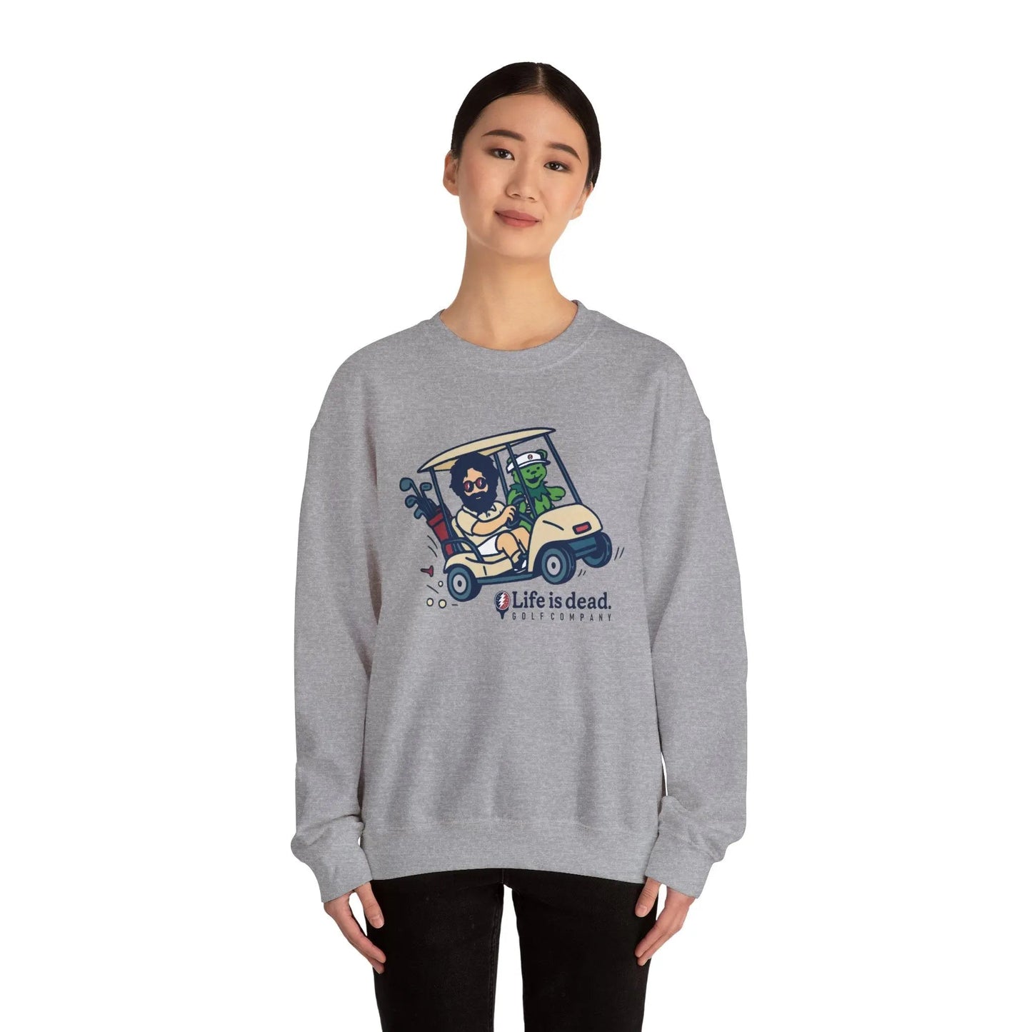 Joy Ridin' Jerry and The Bear | Life is dead.® Crewneck | Grateful Dead