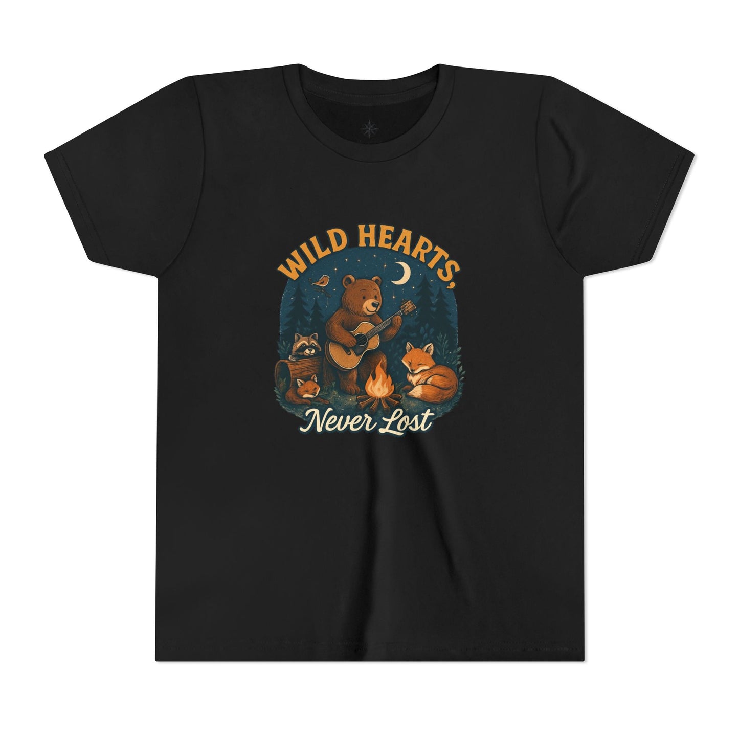 "Wild Hearts Never Lost Campfire Bear" - Youth Tee