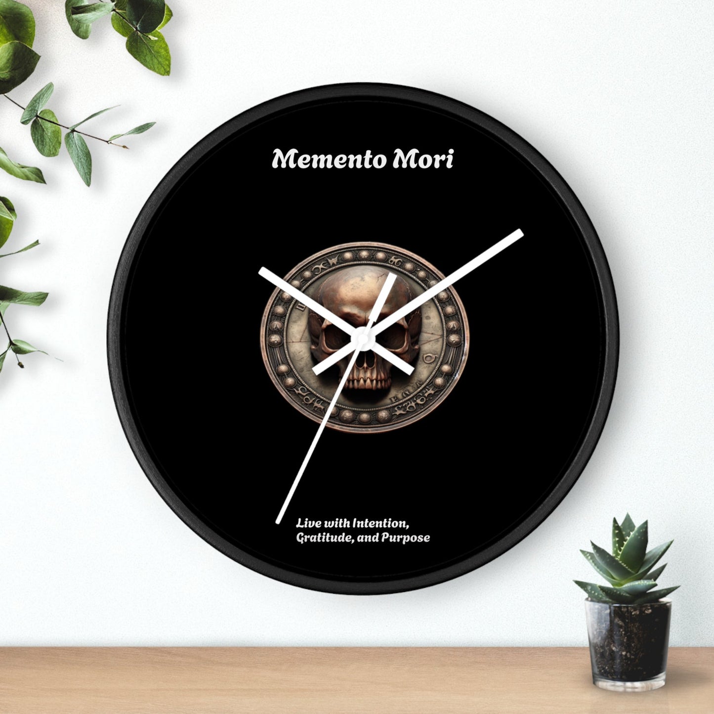 "Memento Mori" Wall Clock - Symbol of Intention, Gratitude, and Purpose