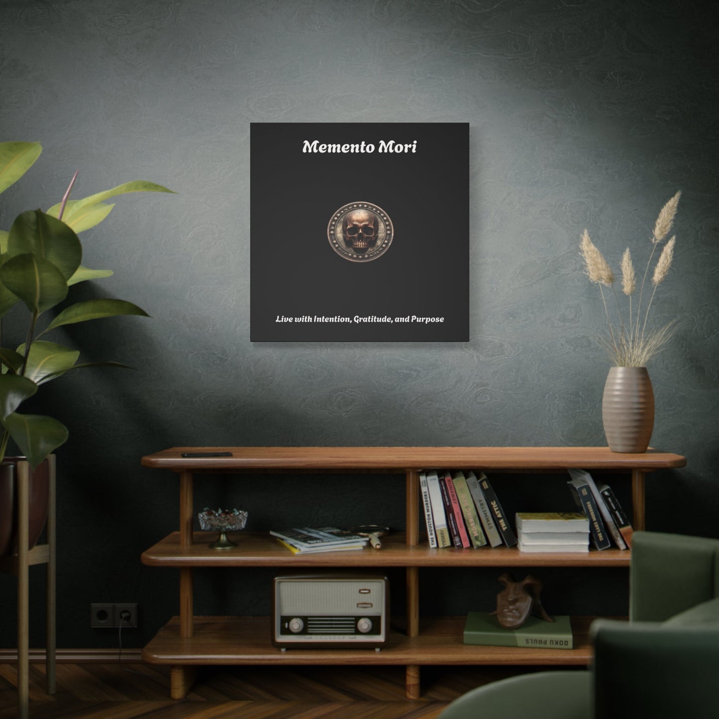 "Memento Mori" Matte Canvas - Inspirational Wall Art -"Live with Intention, Gratitude, and Purpose"